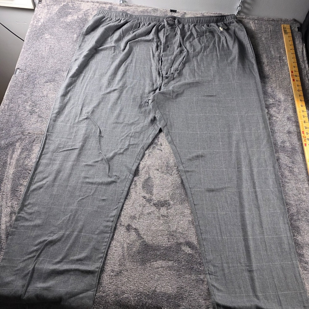 Polo Ralph Lauren Gray Window Check Pajama Pants Mens 4XLT Sleepwear